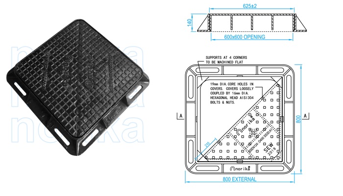 Ductile Iron Heavy Duty Manhole Cover & Frame (A1 Grade)